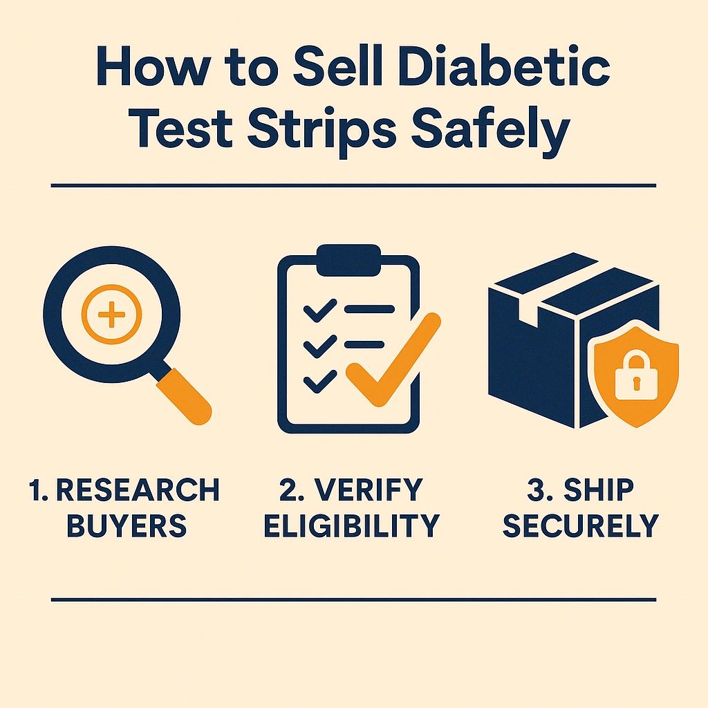 Legal guide to selling unused diabetic test strips – sealed boxes on table